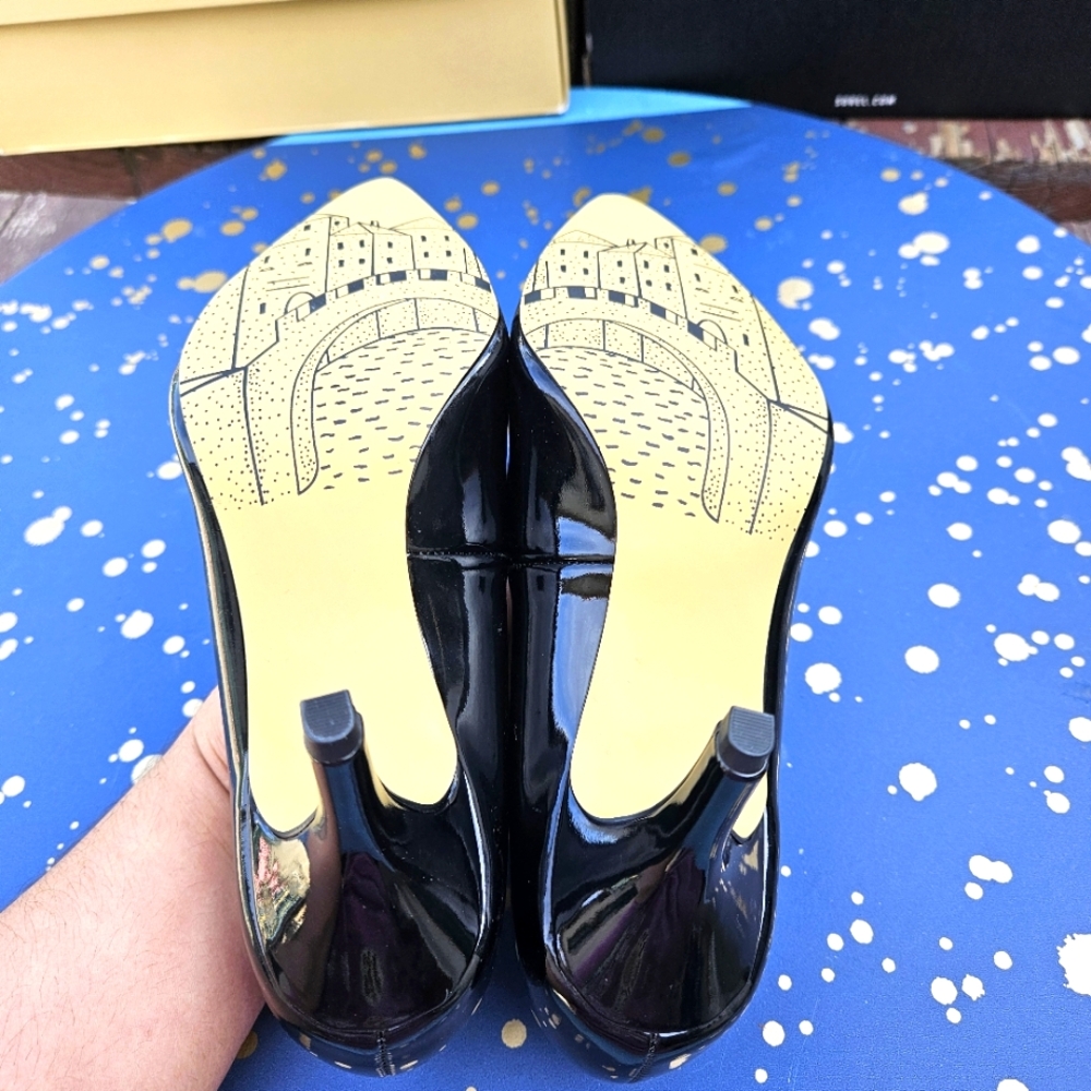 Bella Vita Define ll Black Pat Heels Shoes Women's Size 7.5 - Picture 15 of 15